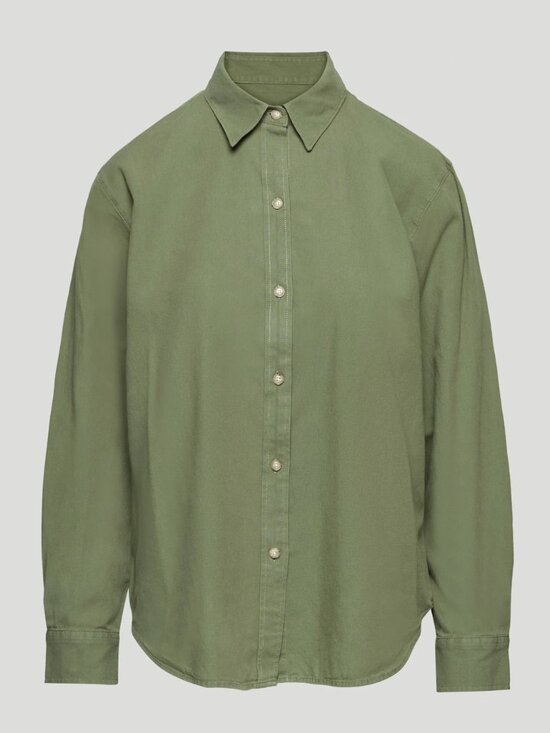 Denim Forum Tops - Denim Forum Aritzia | Khaki The Jane Longsleeve Shirt | Oversized Button | Small